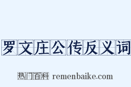 罗文庄公传反义词是什么意思的图片